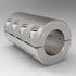 1/4-inch bore stainless steel low-profile two-piece rigid shaft coupling | 1/4" x 1/4" Stainless Steel (303) Two-Piece Clamp Rigid Shaft Coupling Low Profile | 7S004004F