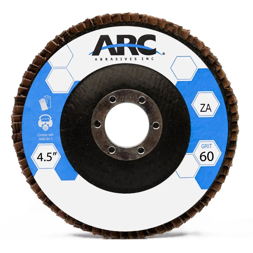 4-1/2" x 7/8" Zirconia Alumina (60g) - Performance Coated Type 27 Fiberglass Flap Abrasive Disc