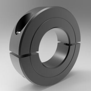 High-strength steel shaft collar with black oxide finish, two-piece clamp design | 4-7/16" Steel (Black Oxide) Two-Piece Clamp Shaft Collar - High Strength | 2L407