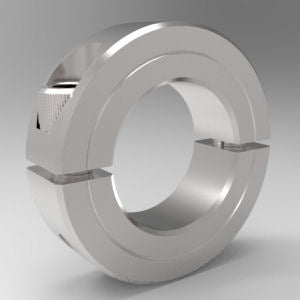Stainless steel two-piece clamp shaft collar with low-profile design | 11/16" Stainless Steel (303) Two-Piece Clamp Shaft Collar Low Profile | 8S011