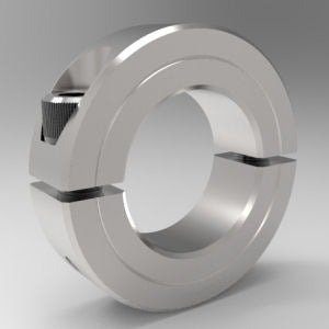 Aluminum two-piece clamp shaft collar with low-profile design | 2" Aluminum Two-Piece Clamp Shaft Collar Low Profile | 8A200