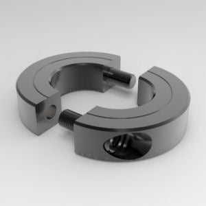 Industrial-grade black oxide balanced shaft collar for secure positioning | 1" Steel (Black Oxide) Balanced Shaft Collar - Two-Piece Clamp | 2L100B