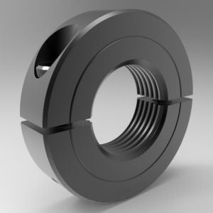 Black oxide steel two-piece UNF threaded shaft collar for secure shaft positioning | 1 3/8-12" Steel (Black Oxide) UNF Threaded Shaft Collar Two-Piece Clamp High Strength | 3L106F
