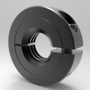 Steel black oxide ACME threaded shaft collar for adjustable positioning and stops | 3/8-12" Right Hand Steel (Black Oxide) ACME Threaded Shaft Collar - One-Piece Clamp | 10L006