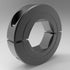Black oxide steel hexagonal bore shaft collar with secure clamping design | 3/4" Steel (Black Oxide) Hexagonal Bore Shaft Collar - Two-Piece Clamp | 13L012