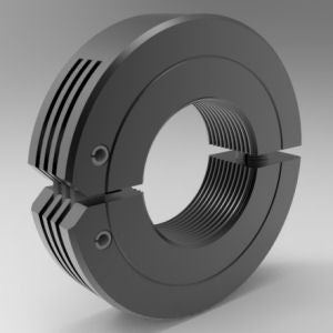 Black oxide steel hinged UNC threaded shaft collar for quick shaft positioning | 1-1/4-7" Steel (Black Oxide) UNC Threaded Shaft Collar - Hinged | 4L104FH