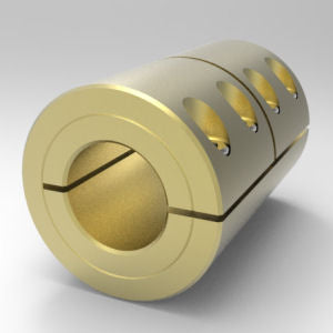 High-quality brass one-piece clamp coupling for rigid 1-1/2 shaft alignment | 1-1/2" x 1-1/2" Brass One-Piece Clamp Rigid Shaft Coupling | 5BR108108
