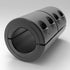 Low profile steel shaft coupling with black oxide coating for secure rigid shaft connections | 1-1/4" x 1" Steel (Black Oxide) One-Piece Clamp Rigid Shaft Coupling Low Profile | 7L104100