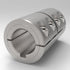 Stainless steel rigid shaft coupling with low profile design and keyway for secure shaft mounting | 1-1/4" x 1-1/4" Stainless Steel (303) One-Piece Clamp Rigid Shaft Coupling with Keyway - Low Profile | 7S104104K