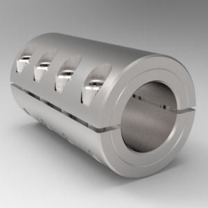 Stainless steel two-piece clamp rigid shaft coupling | 7/8" x 7/8" Stainless Steel (303) Two-Piece Clamp Rigid Shaft Coupling Low Profile | 7S014014F