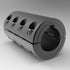 Keyed steel shaft coupling with two-piece clamp construction | 1-3/4" x 1-3/4" Steel (Black Oxide) Two-Piece Clamp Rigid Shaft Coupling with Keyway - Low Profile | 7L112112FK