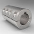 Low-profile two-piece clamp shaft coupling in 303 stainless steel | 1-3/4" x 1-3/4" Stainless Steel (303) Two-Piece Clamp Rigid Shaft Coupling with Keyway - Low Profile | 7S112112FK