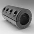 Rigid metric clamp coupling for equal 25mm shafts | 45mm x 45mm Steel (Black Oxide) Metric Rigid Shaft Coupling - Two-Piece Clamp | 5LM045045F