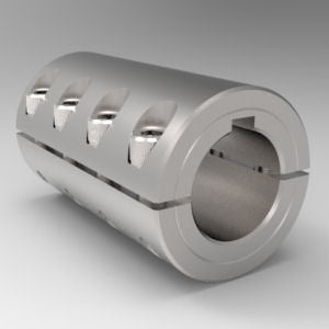 Metric stainless steel two-piece clamp rigid shaft coupling with keyway | 40mm x 40mm Stainless Steel (303) Metric Rigid Shaft Coupling Two-Piece Clamp with Keyway | 5SM040040FK