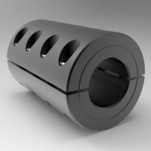 Precision steel clamp coupling for inch-to-metric shaft connections | 3/4" x 16mm Steel (Black Oxide) Inch-Metric Conversion Coupling - Two-Piece Clamp | 5L01216MF