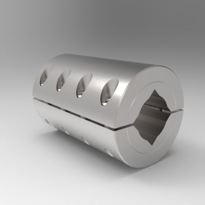 9/16-inch square bore stainless steel two-piece clamp coupling | 9/16" x 9/16" Stainless Steel (316/316L) Two-Piece Square Bore Clamp Coupling | 15C009009