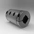 Black oxide steel two-piece clamp coupling with square bore | 5/16" x 5/16" Steel (Black Oxide) Two-Piece Clamp - Precision Sleeve Square Bore Coupling | 15L005005PSC