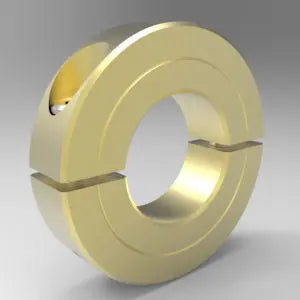 1/2" Two-Piece Split Clamp-Type Shaft Collar, Brass