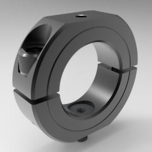 Black oxide steel two-piece mounting collar clamp with stackable design | Steel (Black Oxide) Mounting Collar for 1-1/4" Pipe - Two-Piece Clamp Stackable | 19L111PST 