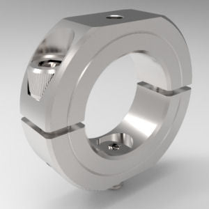 Durable 303 stainless steel two-piece mounting collar with stackable clamp design | Stainless Steel (303) Mounting Collar for 1-1/4" Pipe - Two-Piece Clamp Stackable | 19S111PST