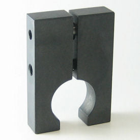 Steel black oxide two-piece clamp rail stop for rail-mounted shafts | 1-1/2" Steel (Black Oxide) Rail Stop - Two-Piece Clamp | RMT2L108