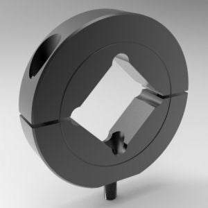 Precision two-piece stackable cap square bore shaft mounting collar in black oxide steel | 1-1/4" Steel (Black Oxide) Square Bore Shaft Mounting Collar Two-Piece Stackable (Cap) | 15L104CP