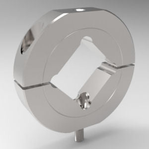 Precision two-piece stackable square bore shaft mounting collar in stainless steel | 1-1/4" Stainless Steel (303) Square Bore Shaft Mounting Collar Two-Piece Stackable | 15S104ST