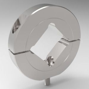 Precision two-piece stackable cap square bore shaft mounting collar in stainless steel | 1-1/4" Stainless Steel (303) Square Bore Shaft Mounting Collar Two-Piece Stackable (Cap) | 15S104CP