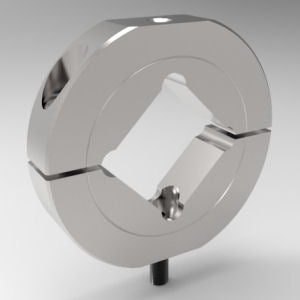 Precision two-piece stackable square bore shaft mounting collar in aluminum | 2" Aluminum Square Bore Shaft Mounting Collar Two-Piece Stackable | 15A200ST