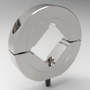 Precision two-piece stackable cap square bore shaft mounting collar in aluminum | 1-1/4" Aluminum Square Bore Shaft Mounting Collar Two-Piece Stackable (Cap) | 15A104CP