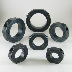 Precision-machined black oxide steel wrenching collar kit for secure pipe shaft clamping | Steel (Black Oxide) Wrenching Collar Kits Two-Piece Split Clamp Pipe Sizes | WPK1PB