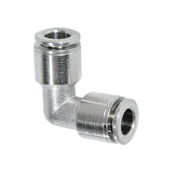 Durable 4mm push-in pneumatic elbow made from all-metal nickel-plated construction – 4mm PP Nickel Union Elbow All Metal