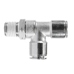 Durable 1/8 x 1/8 nickel-plated swivel run tee – 1/8 x 1/8 PP Nickel Swivel Run Tee All Metal
