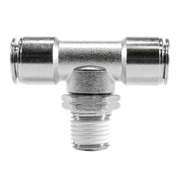 1/4 x 1/8 PP Nickel Swivel Branch Tee All Metal