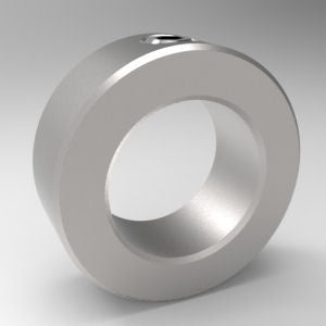 Economy zinc-plated steel shaft collar with set screw for secure shaft positioning | 1/4" Steel (Zinc-Plated) Shaft Collar with Set Screw - Economy | 6L004P2