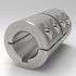 Durable 303 stainless steel rigid shaft connector with keyway, 18mm x 18mm metric bore | 18mm x 18mm Stainless Steel (303) Metric Rigid Shaft Coupling - One Piece Clamp with Keyway| 5SM018018K