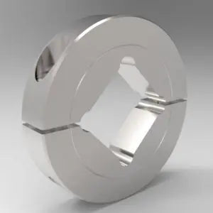 1-3/4" Square Bore Shaft Collar Two-Piece Split Clamp Type, Stainless Steel