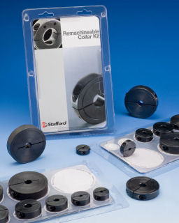 Remachinable shaft collar kit for custom prototyping and maintenance | Remachineable Steel (Black Oxide) Shaft Collar Kits - One-Piece Clamp | RCK1PB