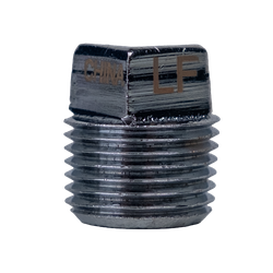 Chrome-plated bronze cored plug fitting with male NPT pipe thread - 3/8 Chrome-Plated Lead-Free Red Bronze Cored Plug