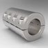 Rigid metric clamp coupling for equal 50 mm shafts | 50mm x 50mm Stainless Steel (303) Metric Rigid Shaft Coupling - Two-Piece Clamp | 5SM050050F