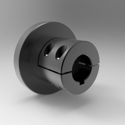 Durable black oxide steel flange adapter with integrated keyway for secure mounting | 1" Steel (Black Oxide) Flange Adapter Max with Keyway | 5EFL100REMK