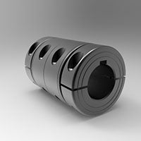 Machined steel sleeve coupling with split clamp connection | 1-1/4" x 1-1/4" Precision Sleeve Coupling Two-Piece Split Clamp, Steel | 5L104104FKPSC