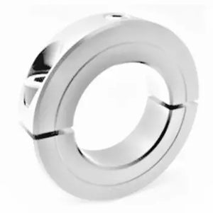 2 pc. split, 3" ID stainless clamp collar with additional 3/8-16 set screw