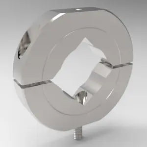 1/2" Square Bore Shaft Mounting Collar Two-Piece Stackable, Stainless Steel