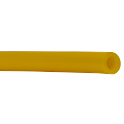 Bright yellow flexible polyurethane tubing coiled in a 100-foot roll – 8mm (5/16") OD x 100' Yellow Polyurethane