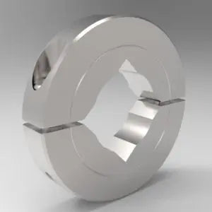 1/4" Square Bore Shaft Collar Two-Piece Split Clamp Type, Stainless Steel