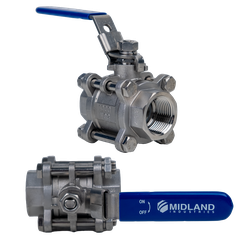 1/4 - 3 Piece 316 Stainless Steel Ball Valve