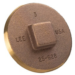 Brass raised head cleanout plug - 6 in Southern Plug USA