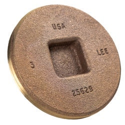 Brass countersunk head cleanout plug - 3 in Southern Countersunk Plug USA