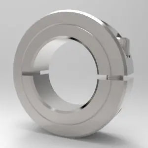 1-1/2" One-Piece Split Clamp-Type Shaft Collar, Steel-Chrome Plated